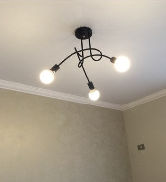 Iron Art Creative Minimalist Ceiling Lamp Iron Tube Chandelier