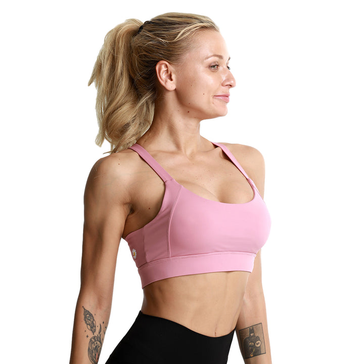 Shockproof Cross Straps Bra Running Gym Sports Bra Top